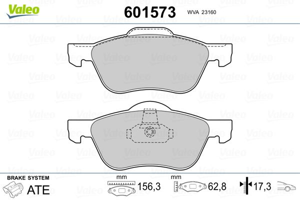 VALEO 601573 Brake Pad Set, disc brake