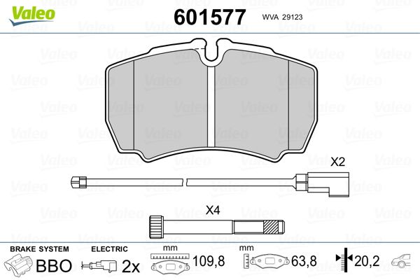 VALEO 601577 Brake Pad Set, disc brake