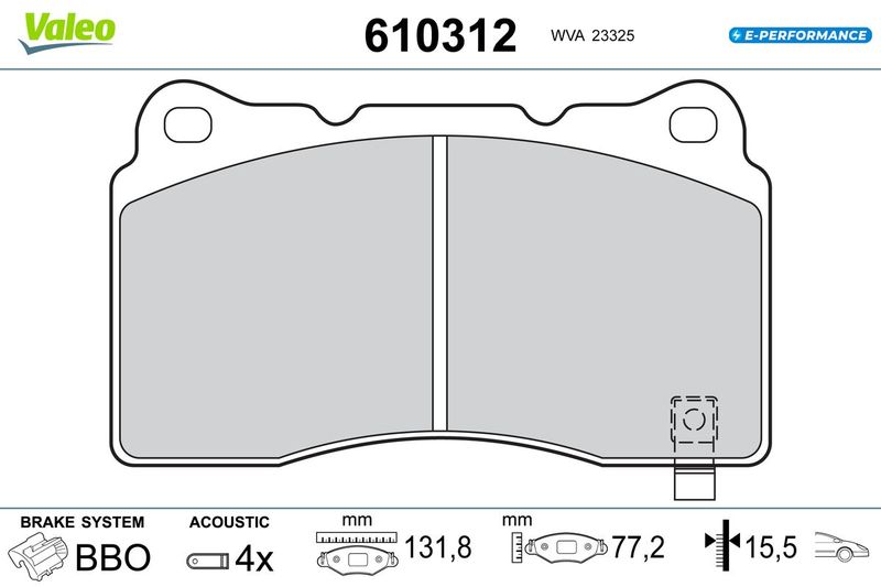 VALEO 610312 Brake Pad Set, disc brake