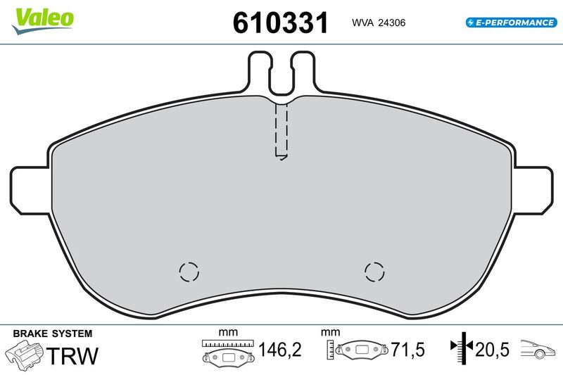VALEO 610331 Brake Pad Set, disc brake