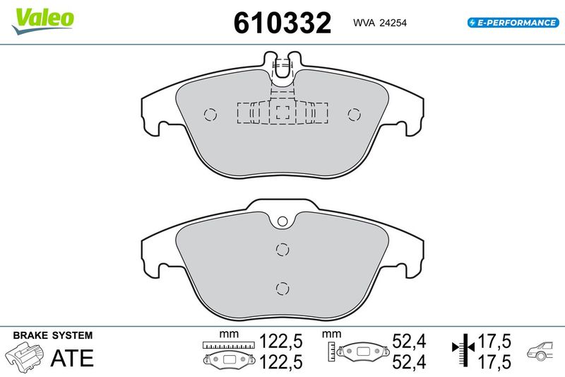 VALEO 610332 Brake Pad Set, disc brake