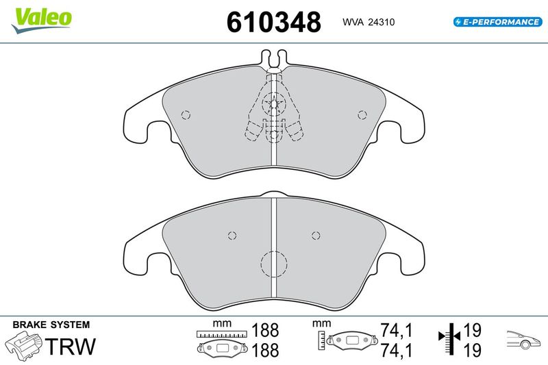 VALEO 610348 Brake Pad Set, disc brake