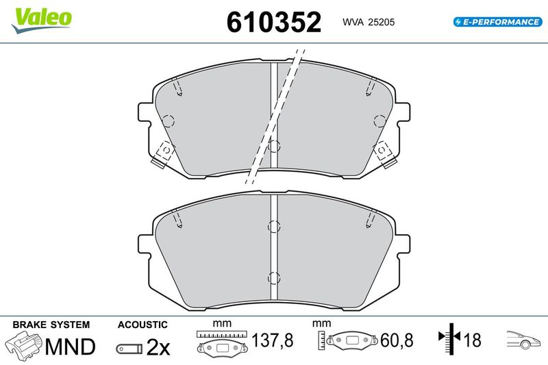 VALEO 610352 Brake Pad Set, disc brake