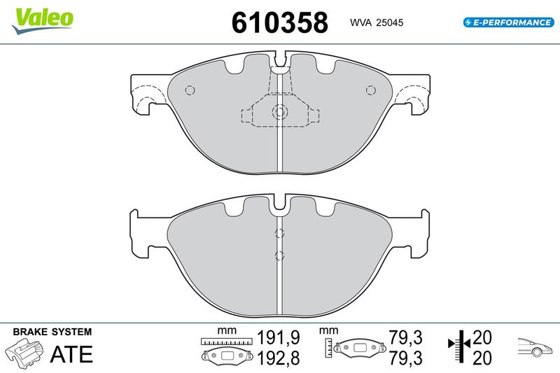 VALEO 610358 Brake Pad Set, disc brake