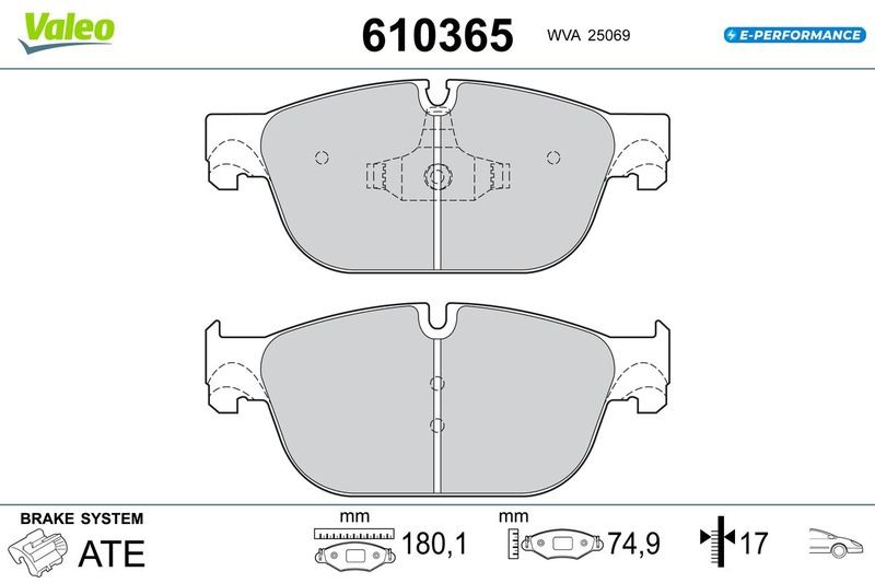 VALEO 610365 Brake Pad Set, disc brake