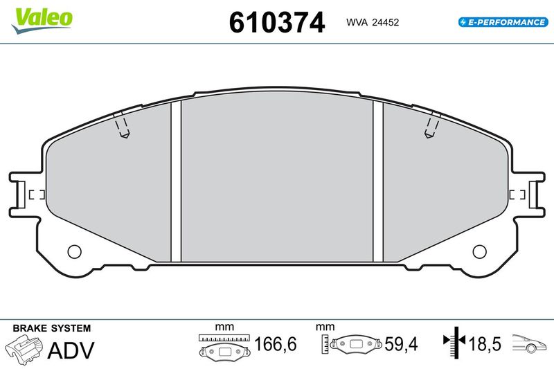 VALEO 610374 Brake Pad Set, disc brake