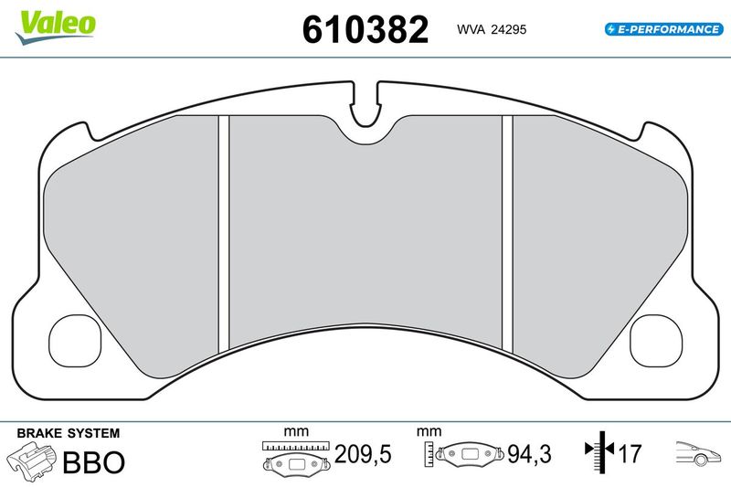 VALEO 610382 Brake Pad Set, disc brake