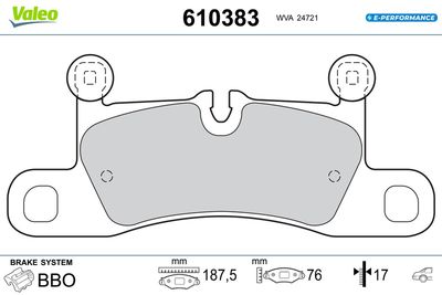 Brake Pad Set, disc brake VALEO 610383