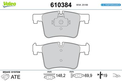 Brake Pad Set, disc brake VALEO 610384