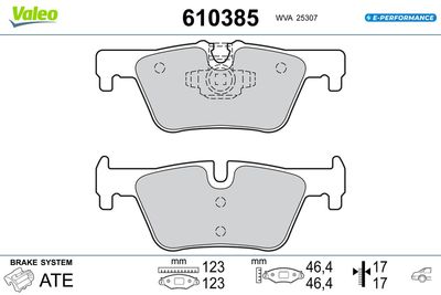 Brake Pad Set, disc brake VALEO 610385