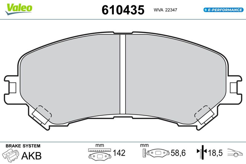 VALEO 610435 Brake Pad Set, disc brake