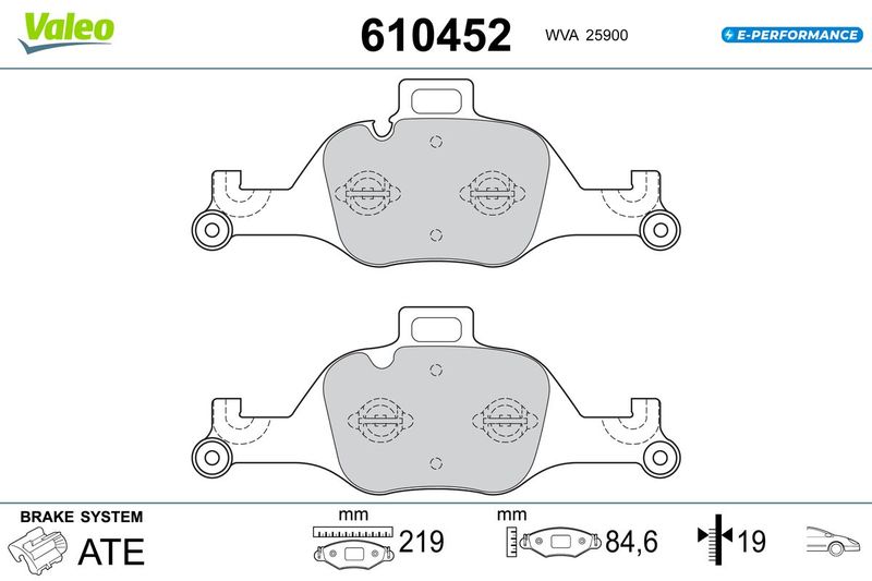VALEO 610452 Brake Pad Set, disc brake