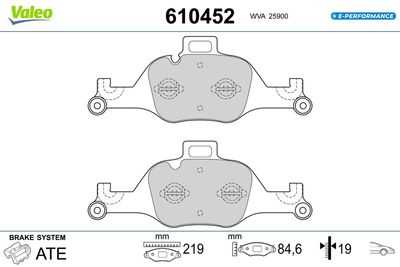 Brake Pad Set, disc brake VALEO 610452