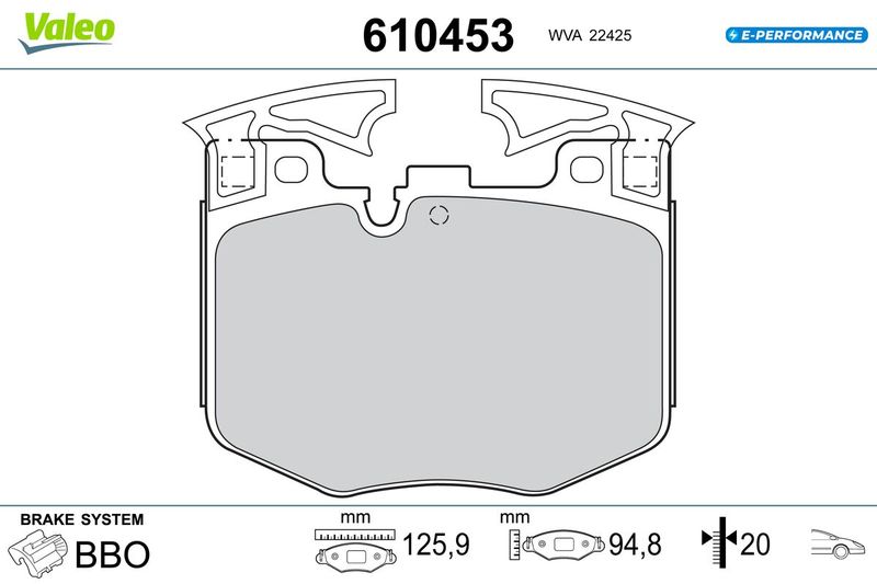 VALEO 610453 Brake Pad Set, disc brake