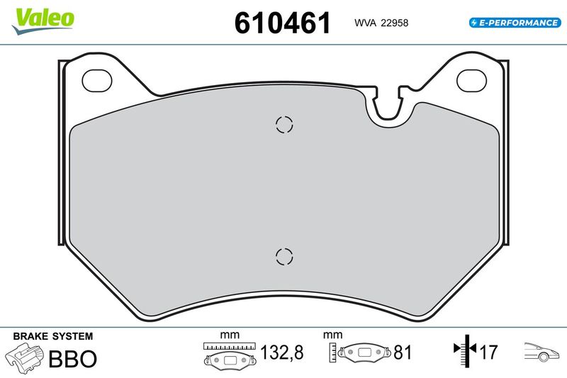 VALEO 610461 Brake Pad Set, disc brake