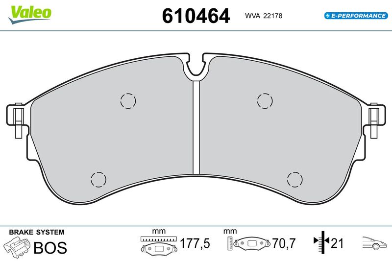 VALEO 610464 Brake Pad Set, disc brake