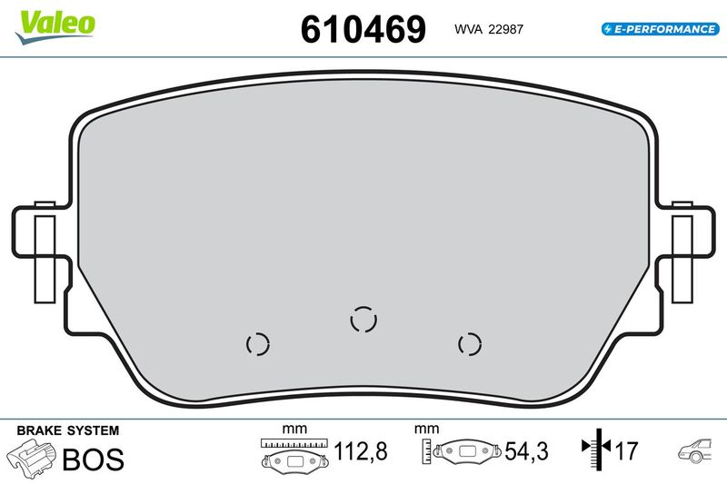 VALEO 610469 Brake Pad Set, disc brake