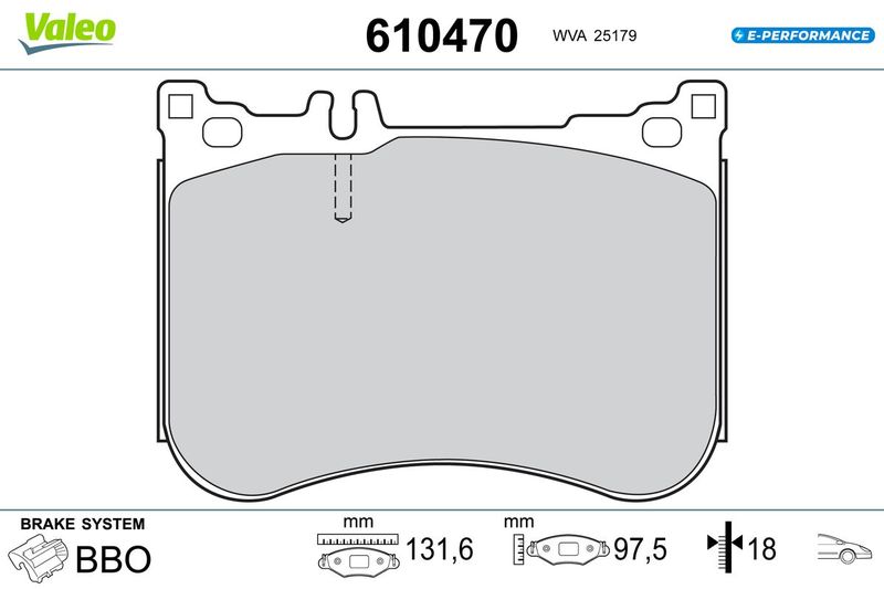 VALEO 610470 Brake Pad Set, disc brake