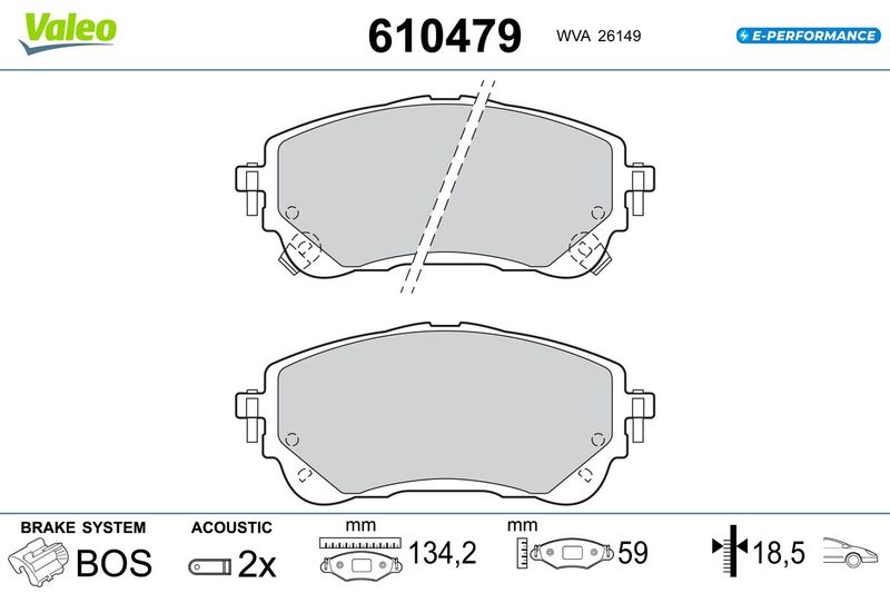VALEO 610479 Brake Pad Set, disc brake