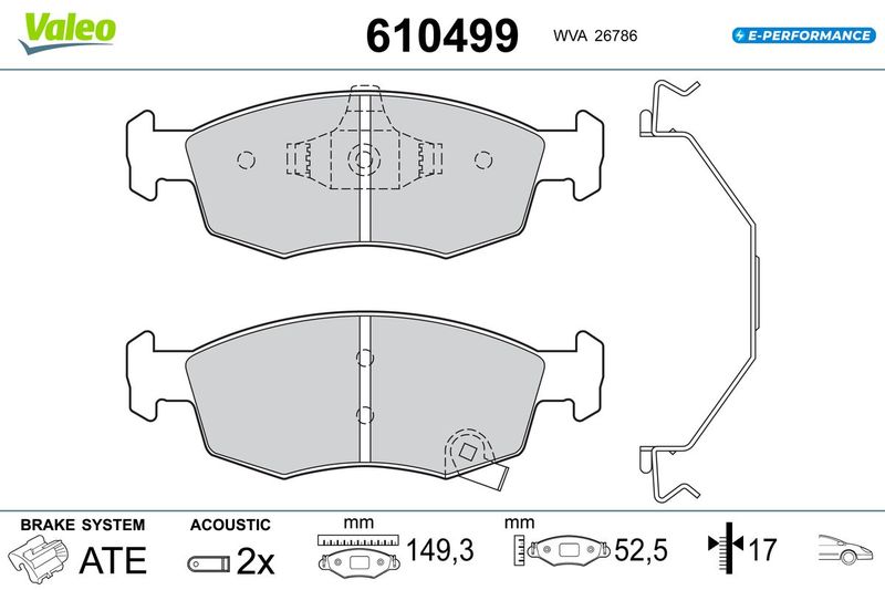 VALEO 610499 Brake Pad Set, disc brake