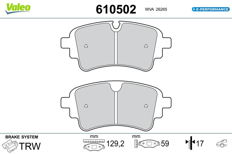 VALEO 610502 Brake Pad Set, disc brake
