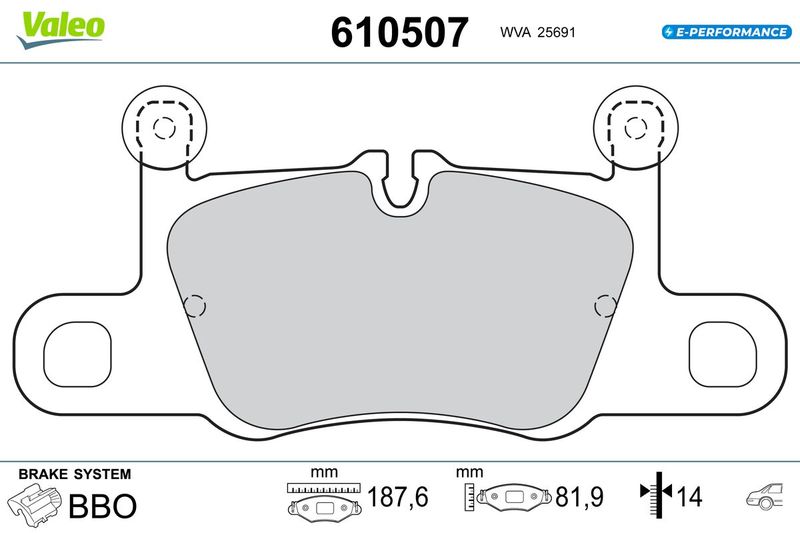 VALEO 610507 Brake Pad Set, disc brake