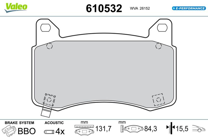 VALEO 610532 Brake Pad Set, disc brake