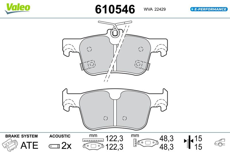 VALEO 610546 Brake Pad Set, disc brake