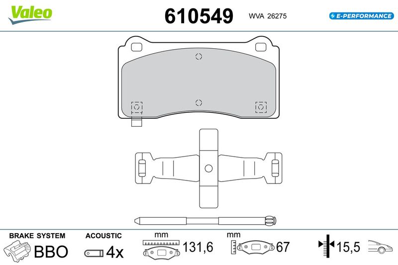 VALEO 610549 Brake Pad Set, disc brake