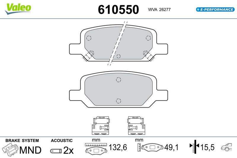 VALEO 610550 Brake Pad Set, disc brake