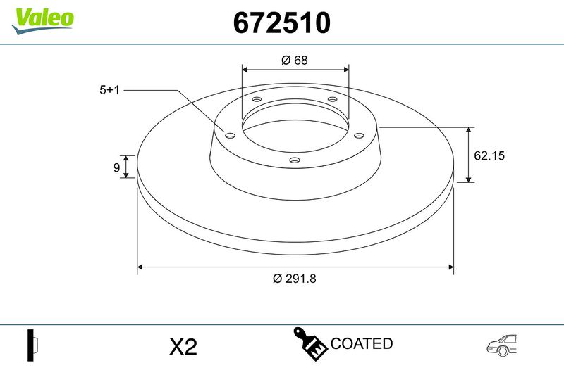 VALEO 672510 Brake Disc
