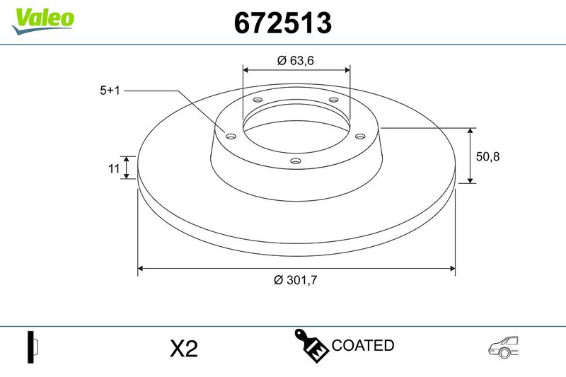 VALEO 672513 Brake Disc