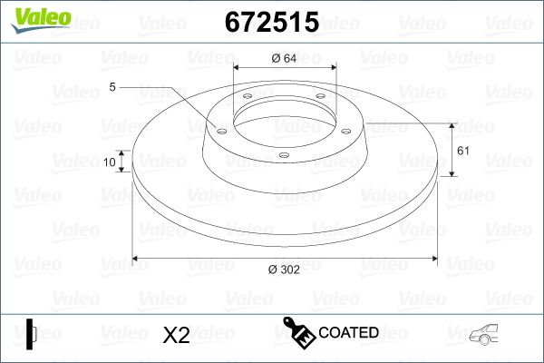 VALEO 672515 Brake Disc