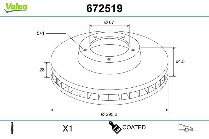 VALEO 672519 Brake Disc
