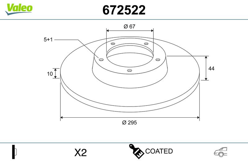 VALEO 672522 Brake Disc
