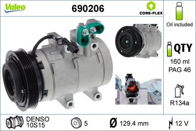 Compressor, air conditioning VALEO 690206