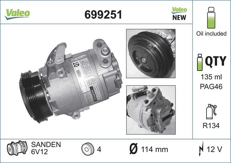 VALEO 699251 Compressor, air conditioning