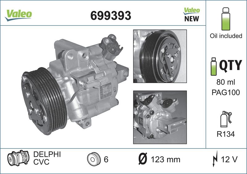 VALEO 699393 Compressor, air conditioning