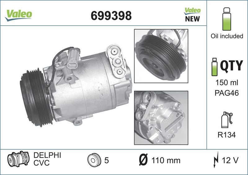 VALEO 699398 Compressor, air conditioning