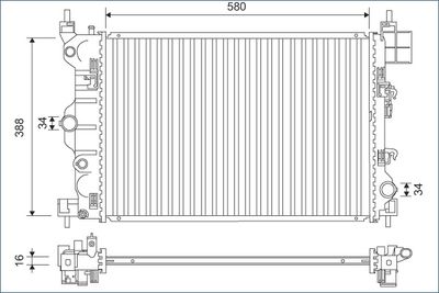 Radiator, engine cooling VALEO 701171