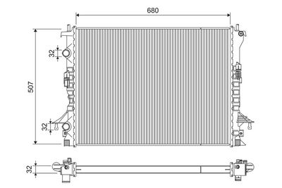 Radiator, engine cooling VALEO 701240