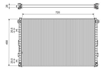 Radiator, engine cooling VALEO 701305