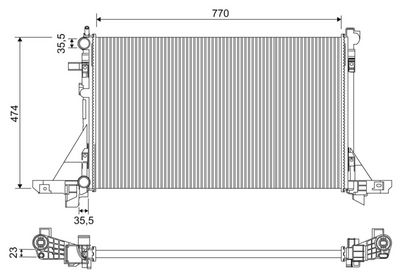 Radiator, engine cooling VALEO 701952