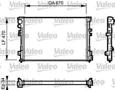 Radiator, engine cooling VALEO 731168