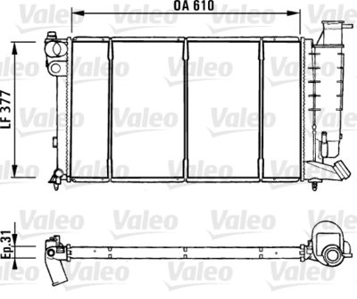 Radiator, engine cooling VALEO 731181