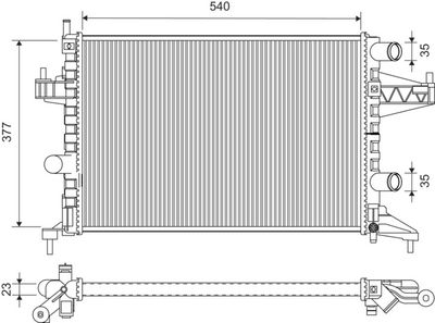 Radiator, engine cooling VALEO 732826