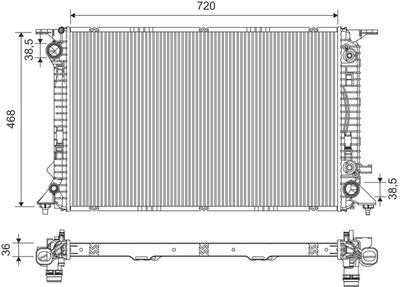 Radiator, engine cooling VALEO 735473