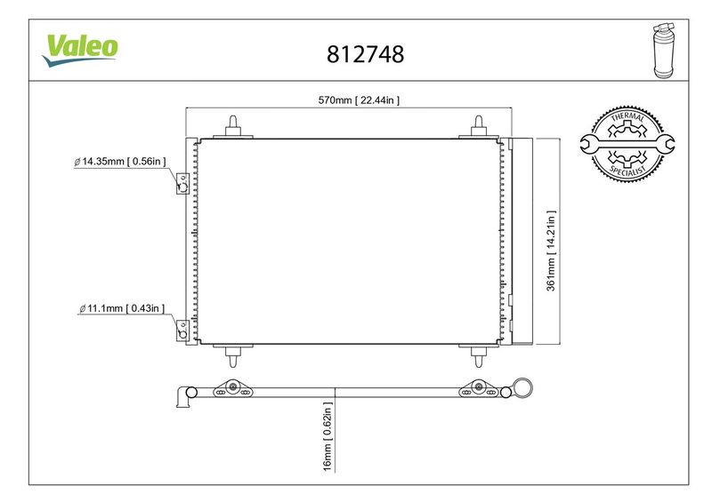 VALEO 812748 Condenser, air conditioning