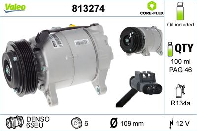 Compressor, air conditioning VALEO 813274