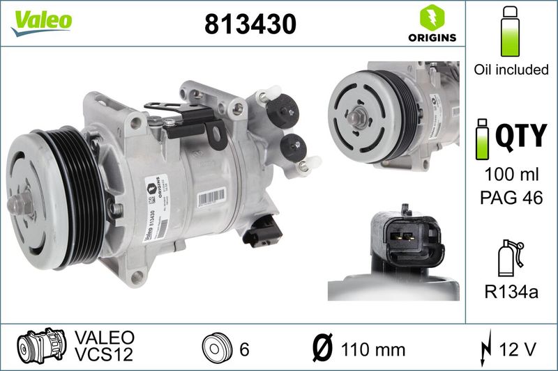 VALEO 813430 Compressor, air conditioning